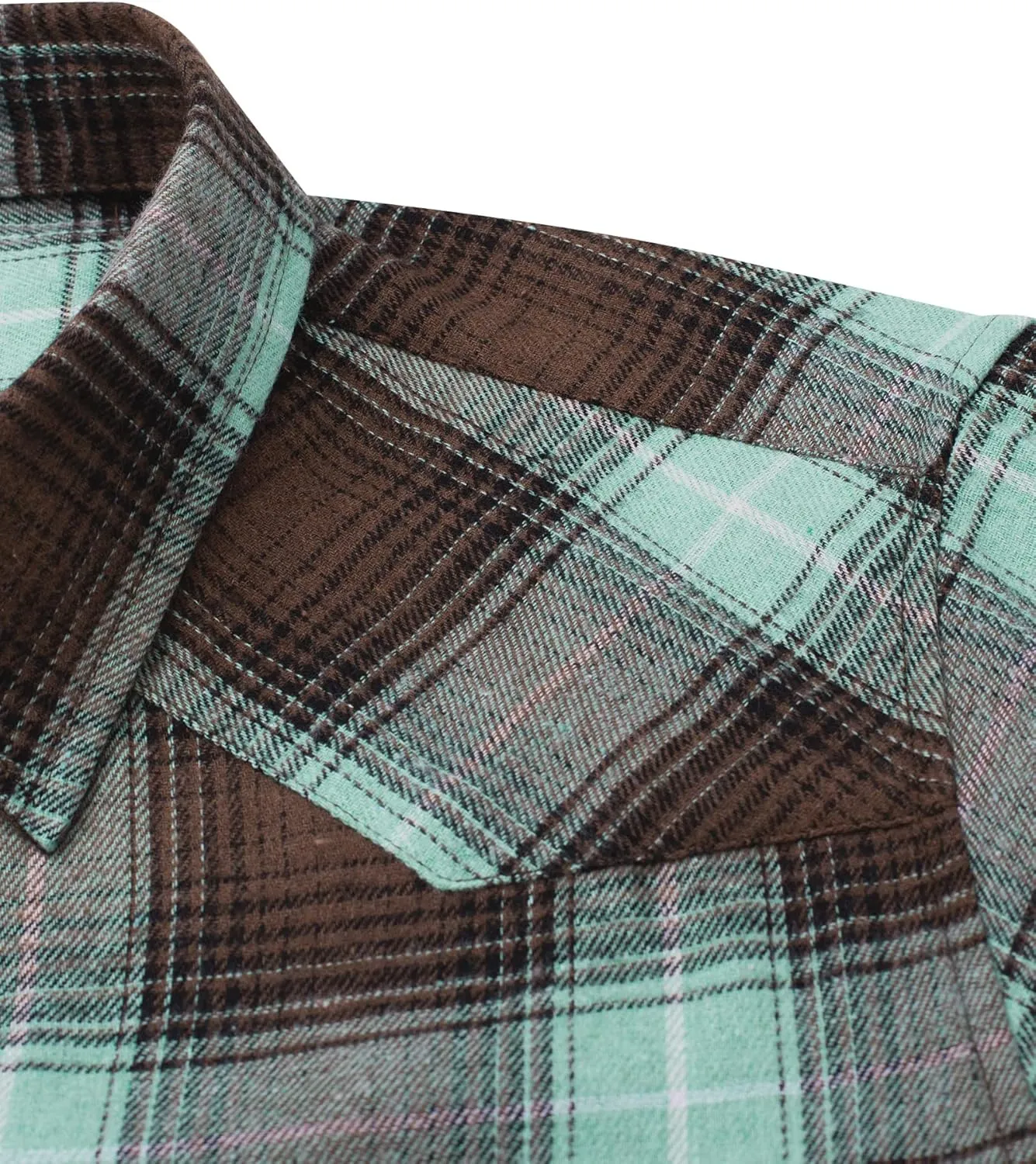 Alimens & Gentle Womens Plaid Flannel Shirts Long Sleeve Roll Up Casual Button Down Shirt