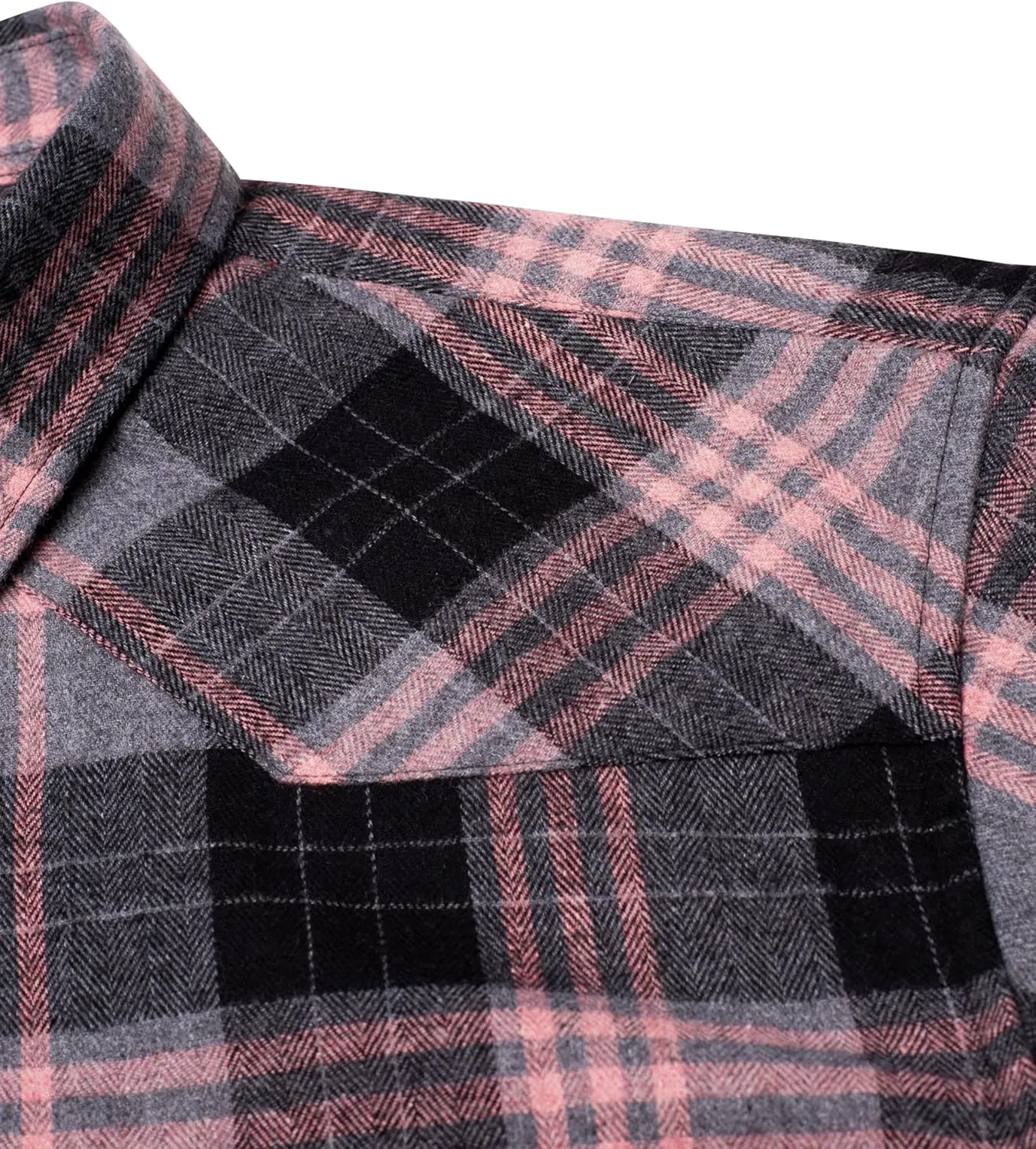Alimens & Gentle Womens Plaid Flannel Shirts Long Sleeve Roll Up Casual Button Down Shirt