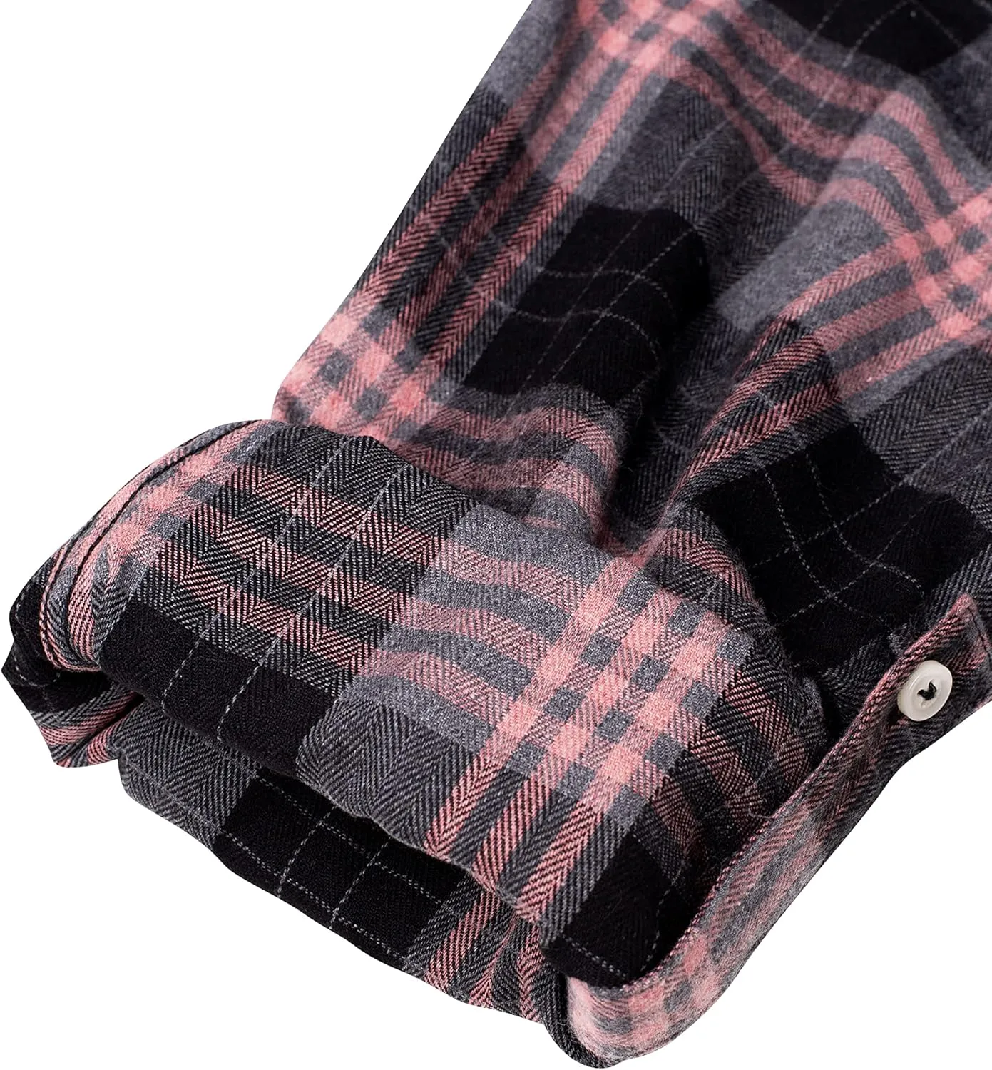 Alimens & Gentle Womens Plaid Flannel Shirts Long Sleeve Roll Up Casual Button Down Shirt
