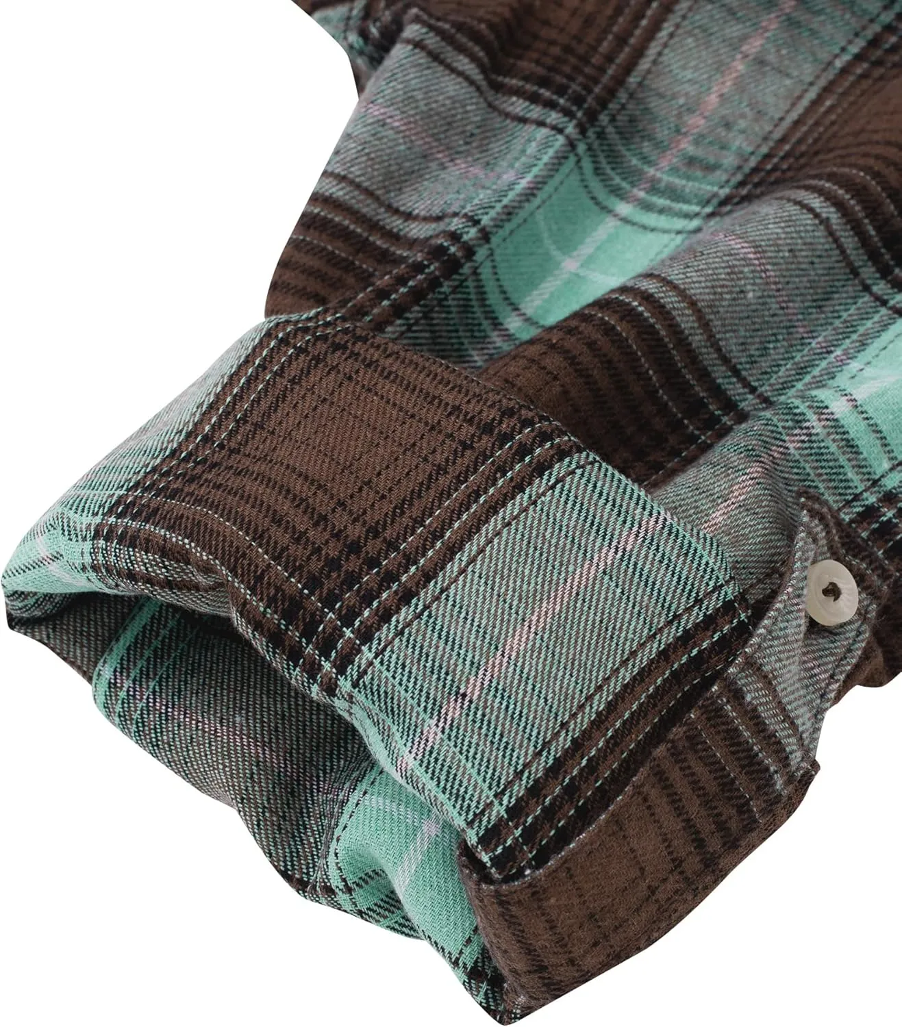Alimens & Gentle Womens Plaid Flannel Shirts Long Sleeve Roll Up Casual Button Down Shirt