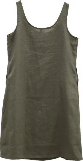 Amazhiyu Women's 100% Linen Summer Casual Sleeveless Midi Tank Dresses with Pockets