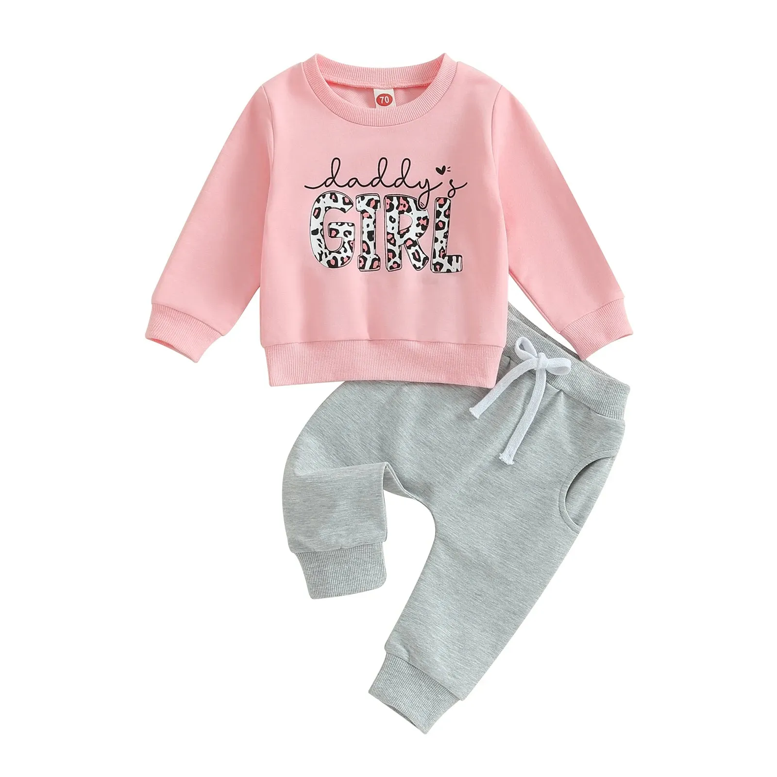 Baby mama's Boys Letter Print Top and Elastic Pants Set