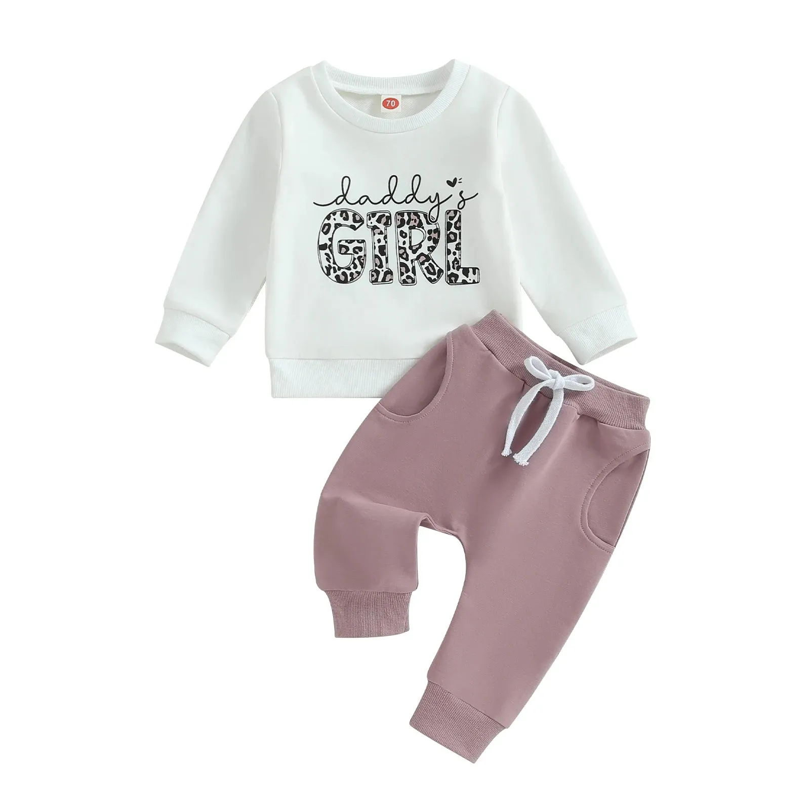 Baby mama's Boys Letter Print Top and Elastic Pants Set
