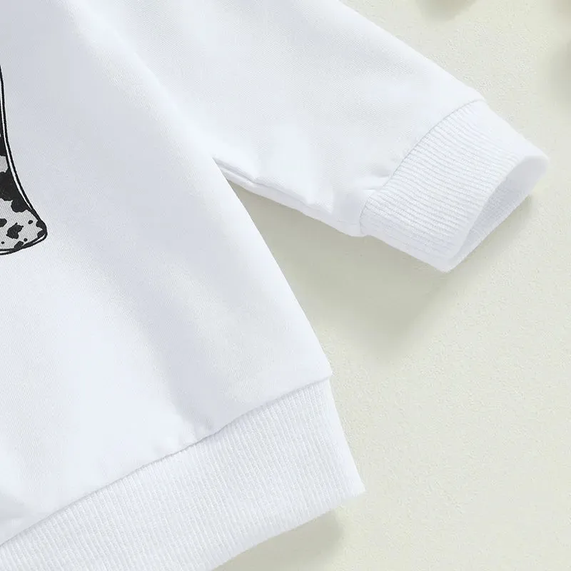 Baby mama's Boys Letter Print Top and Elastic Pants Set