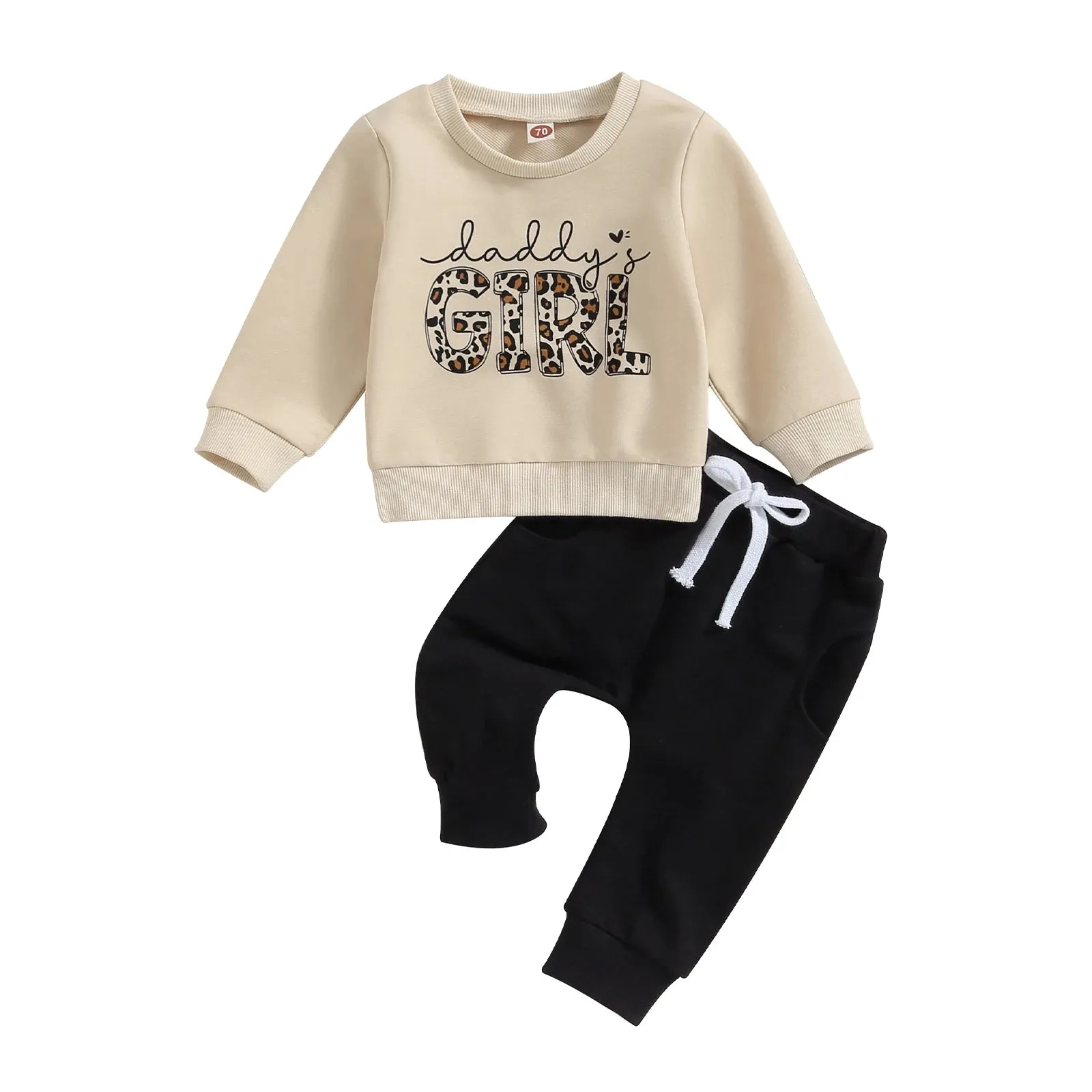Baby mama's Boys Letter Print Top and Elastic Pants Set