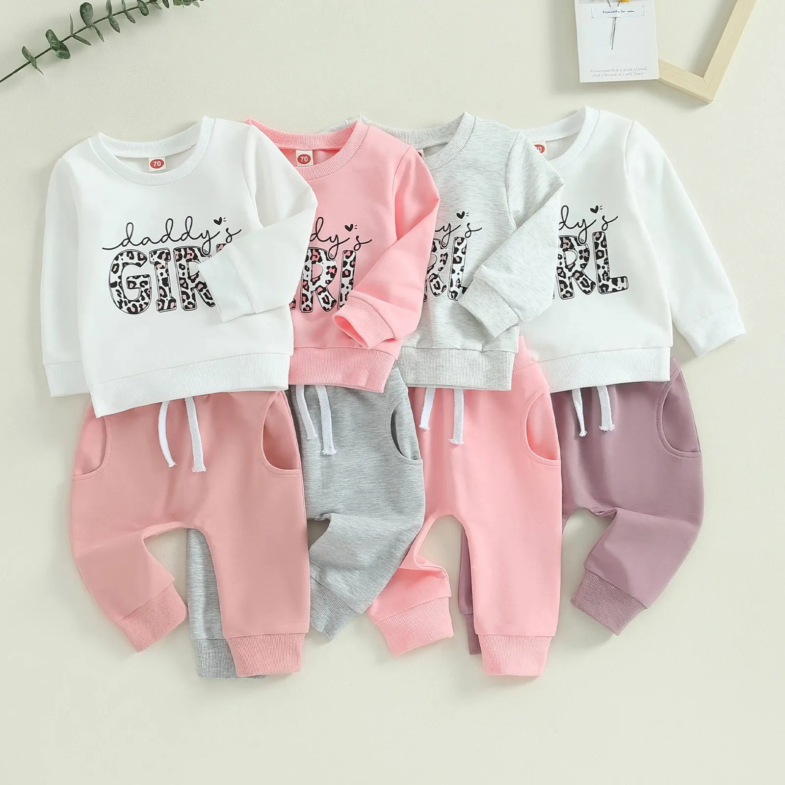Baby mama's Boys Letter Print Top and Elastic Pants Set