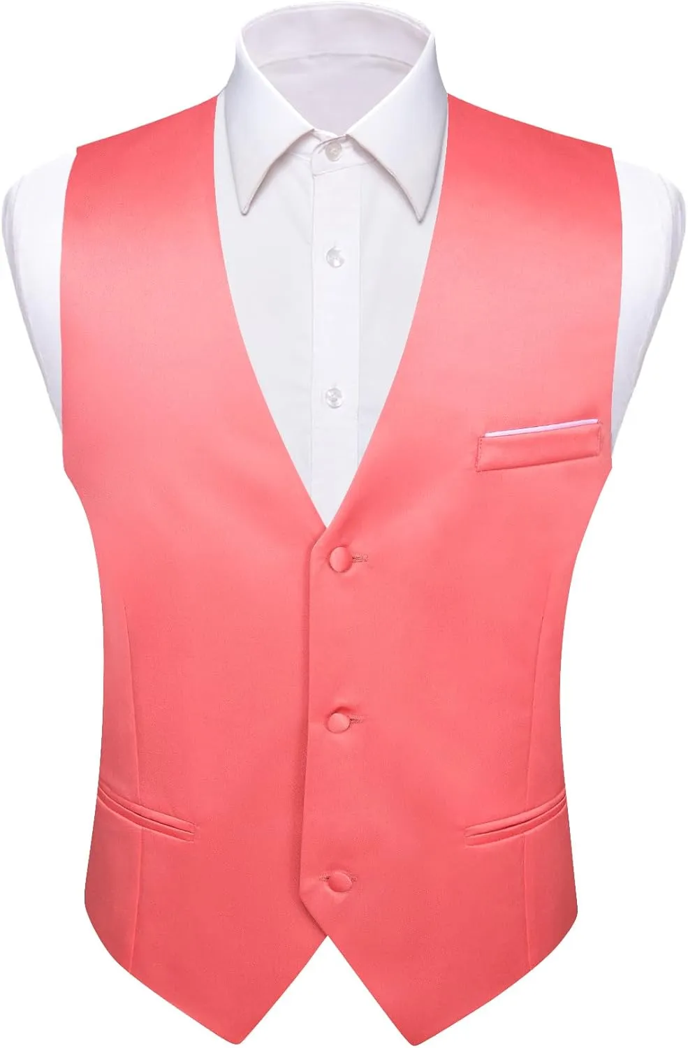 Barry.Wang Mens Suit Vest Bow Tie Set 4PCS Formal V-neck Slim Fit Casual Solid Color Waistcoat Wedding Party Tuxedo