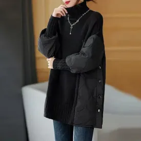 BEVERLY | Spliced Turtleneck Loose Pullover