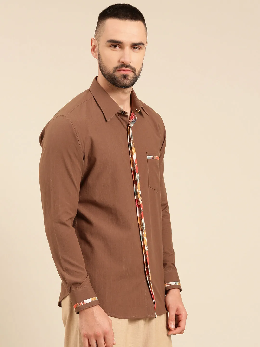 Brown Print Malai Cotton - MM0862