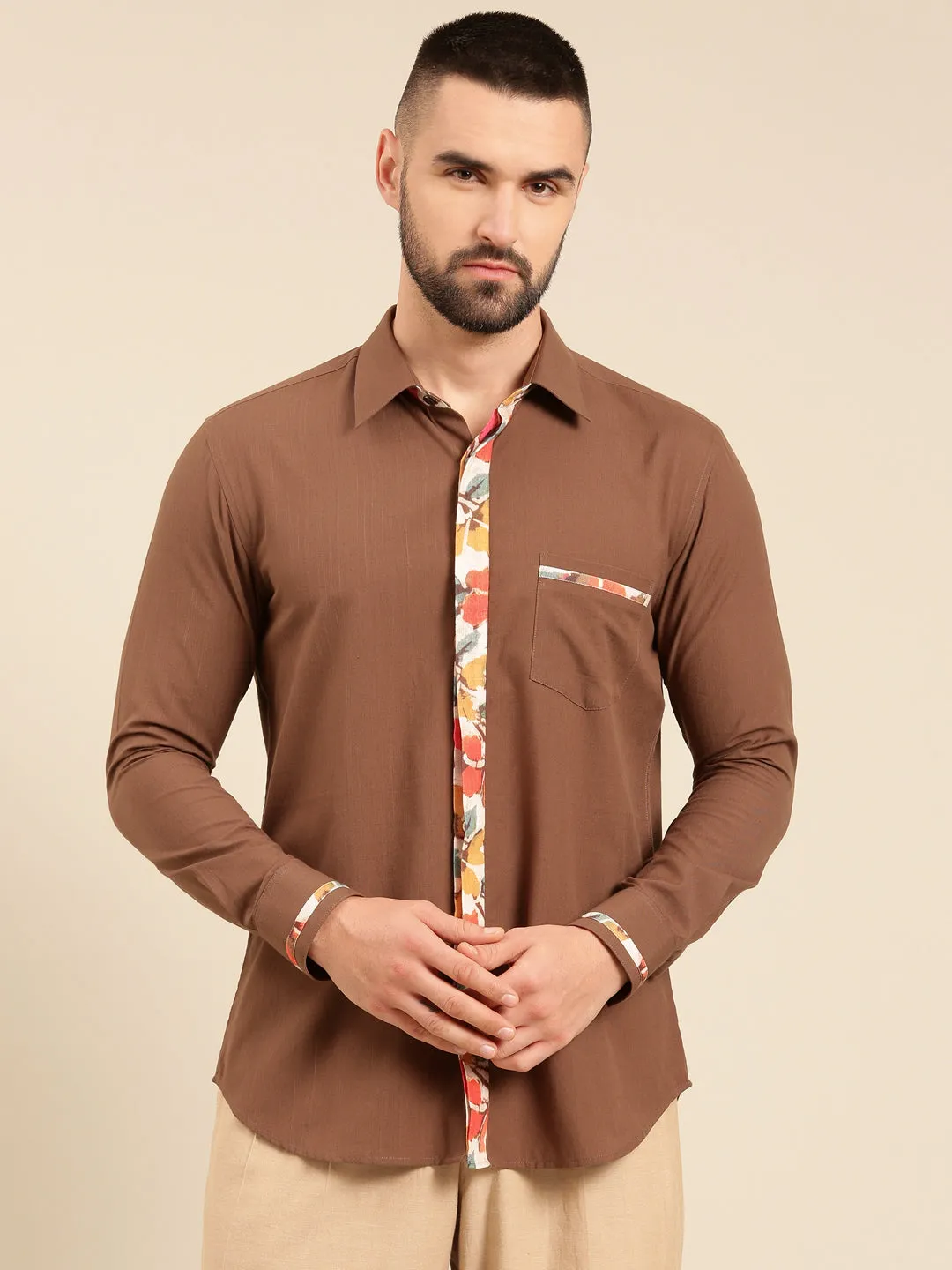 Brown Print Malai Cotton - MM0862
