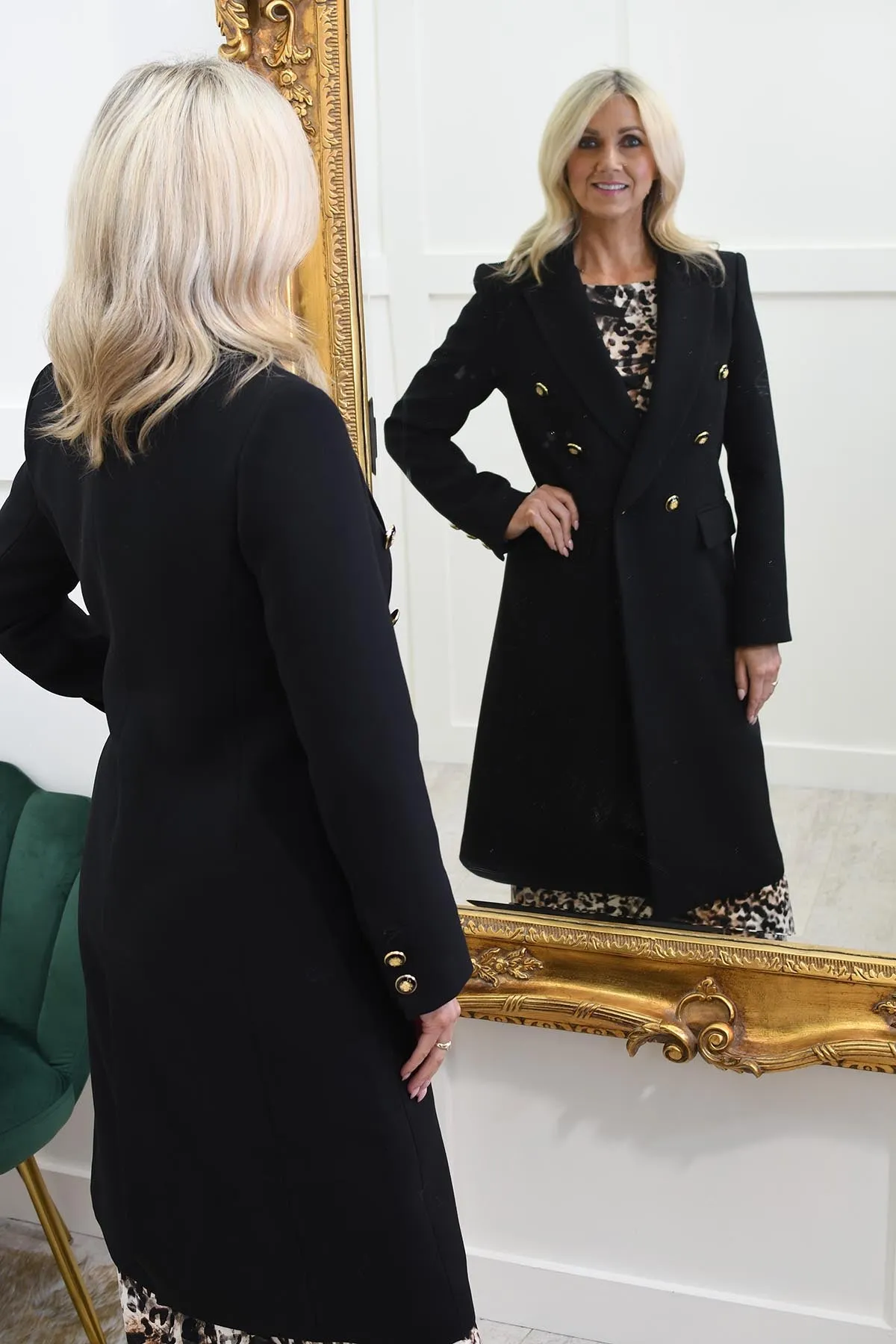 Carla Ruiz Black Double Breasted Tailored Coat - 51089