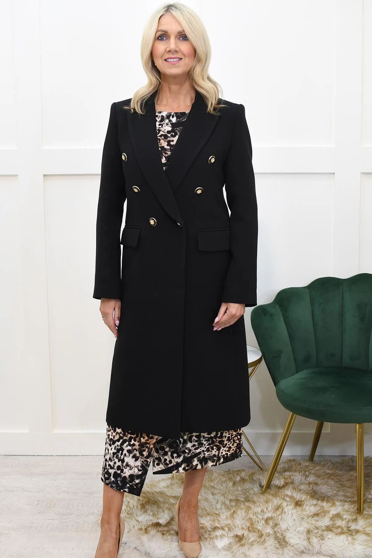 Carla Ruiz Black Double Breasted Tailored Coat - 51089