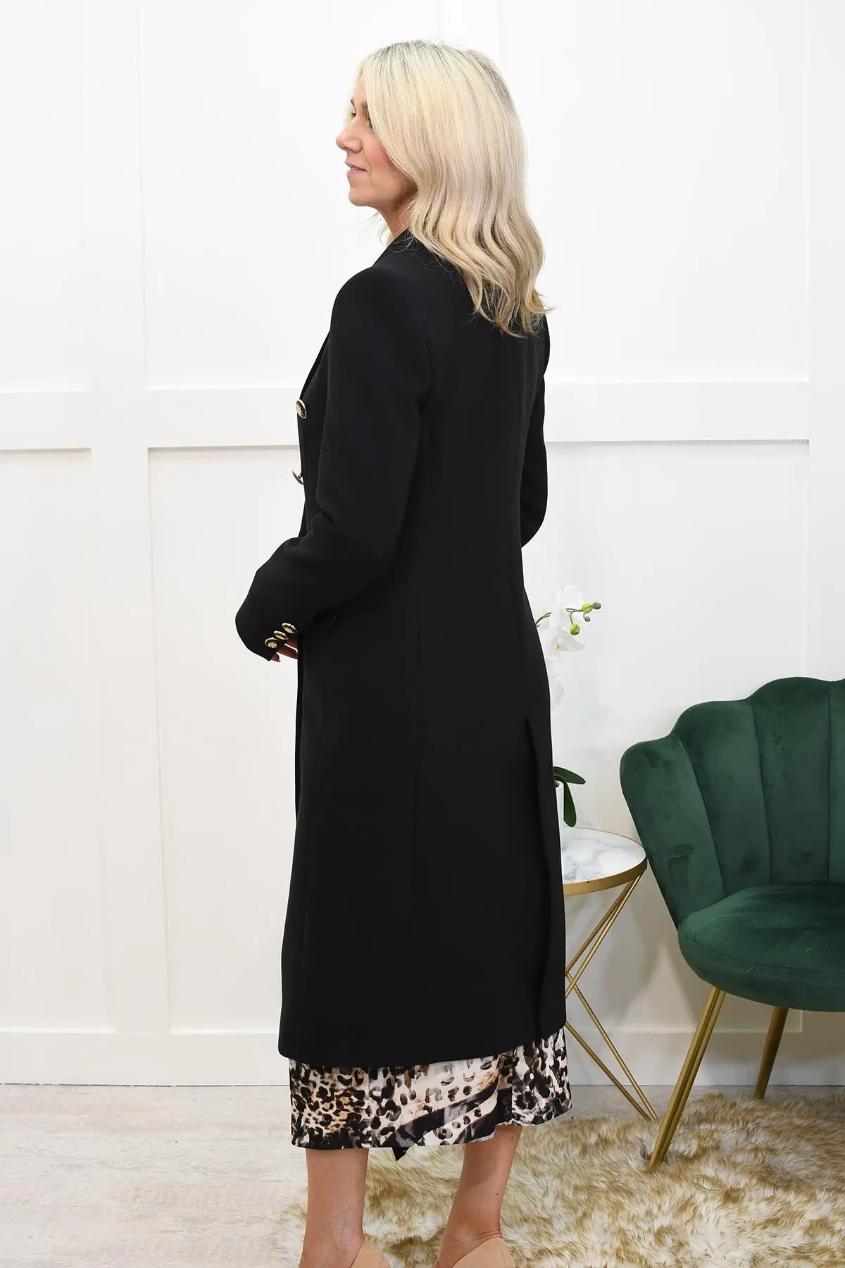 Carla Ruiz Black Double Breasted Tailored Coat - 51089
