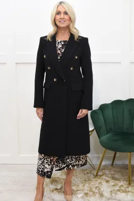 Carla Ruiz Black Double Breasted Tailored Coat - 51089
