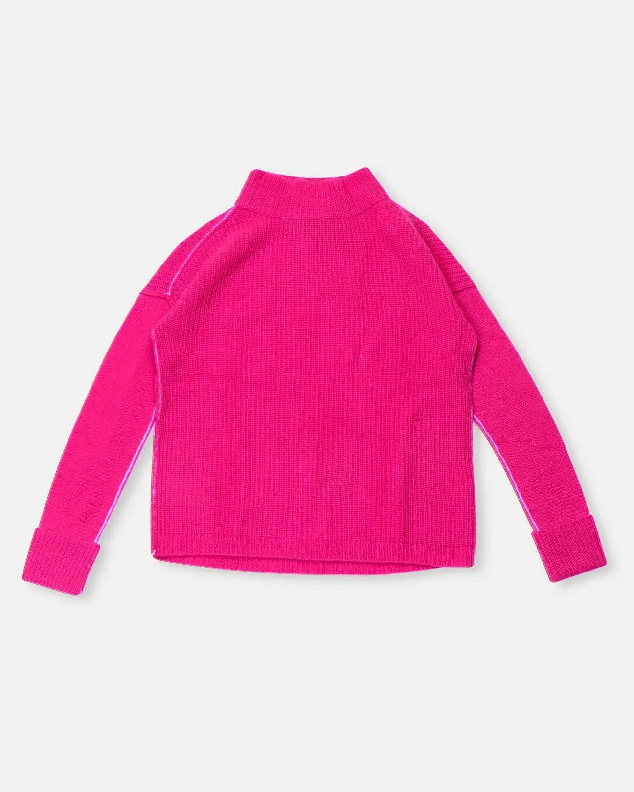 Cashmere Shaker Pullover - Fuchsia