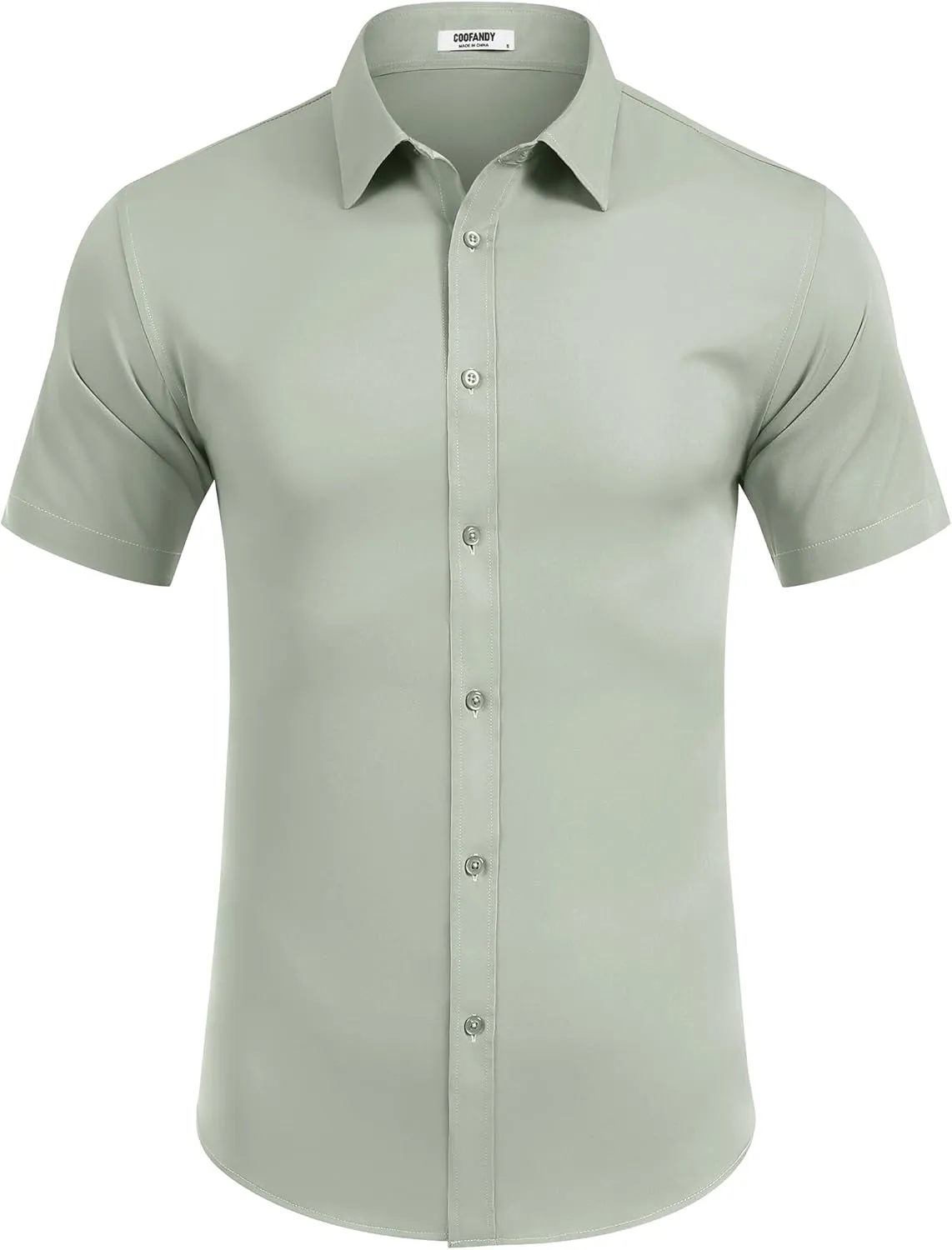 COOFANDY Mens Short Sleeve Dress Shirts Stretch Wrinkle Free Button Down Shirt Casual Summer Top