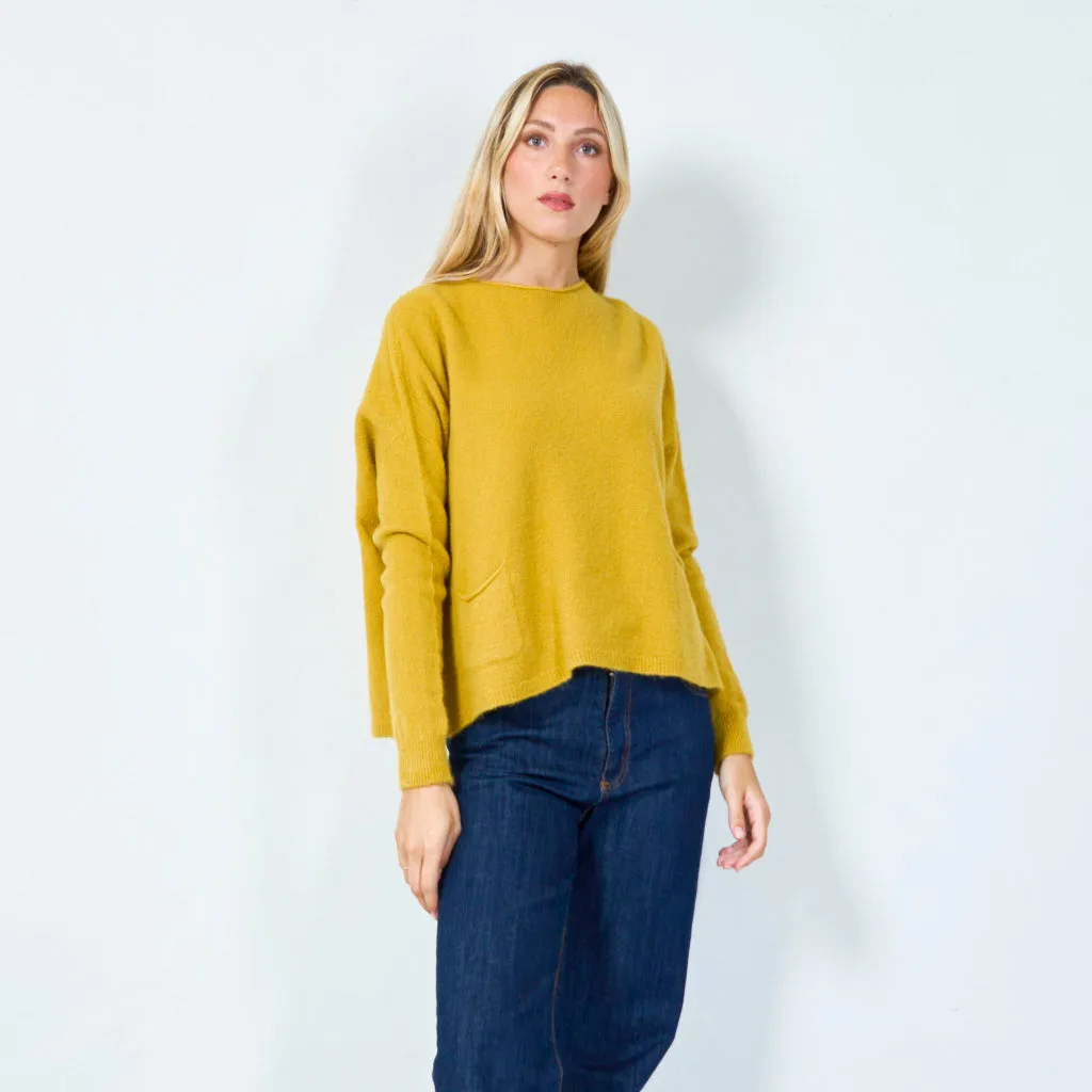 Cozy pocketed knit sweater wholesale