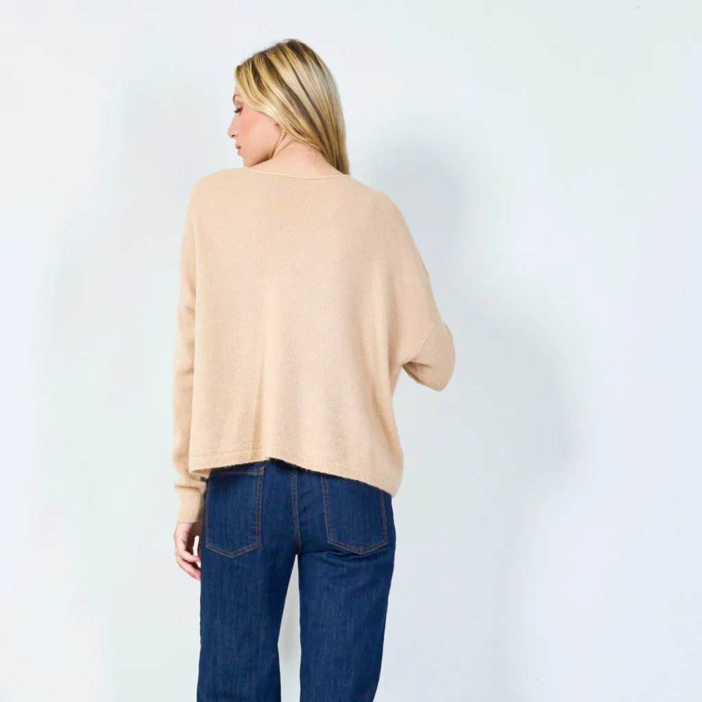 Cozy pocketed knit sweater wholesale