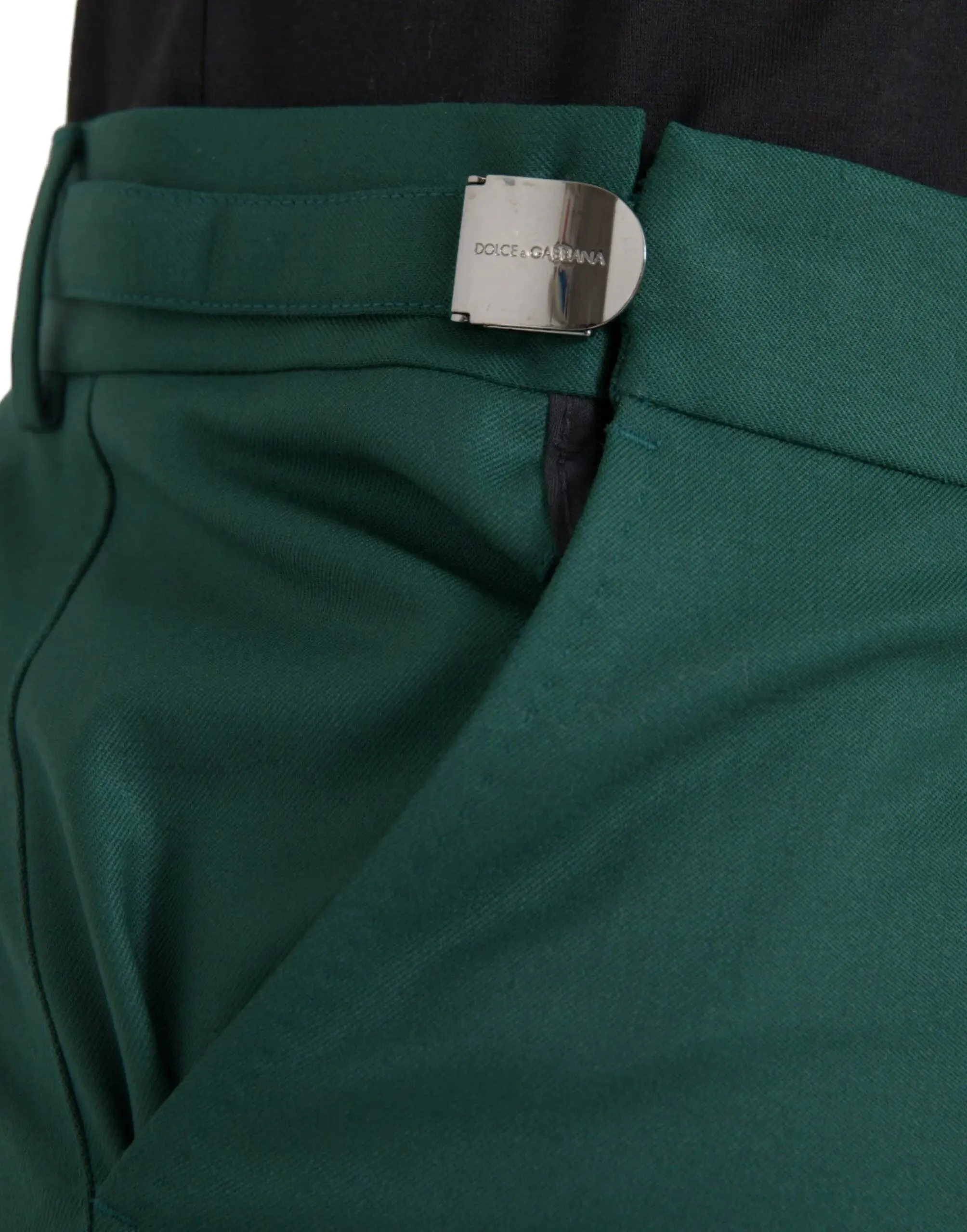 Dolce & Gabbana Green Wool Chino Pants