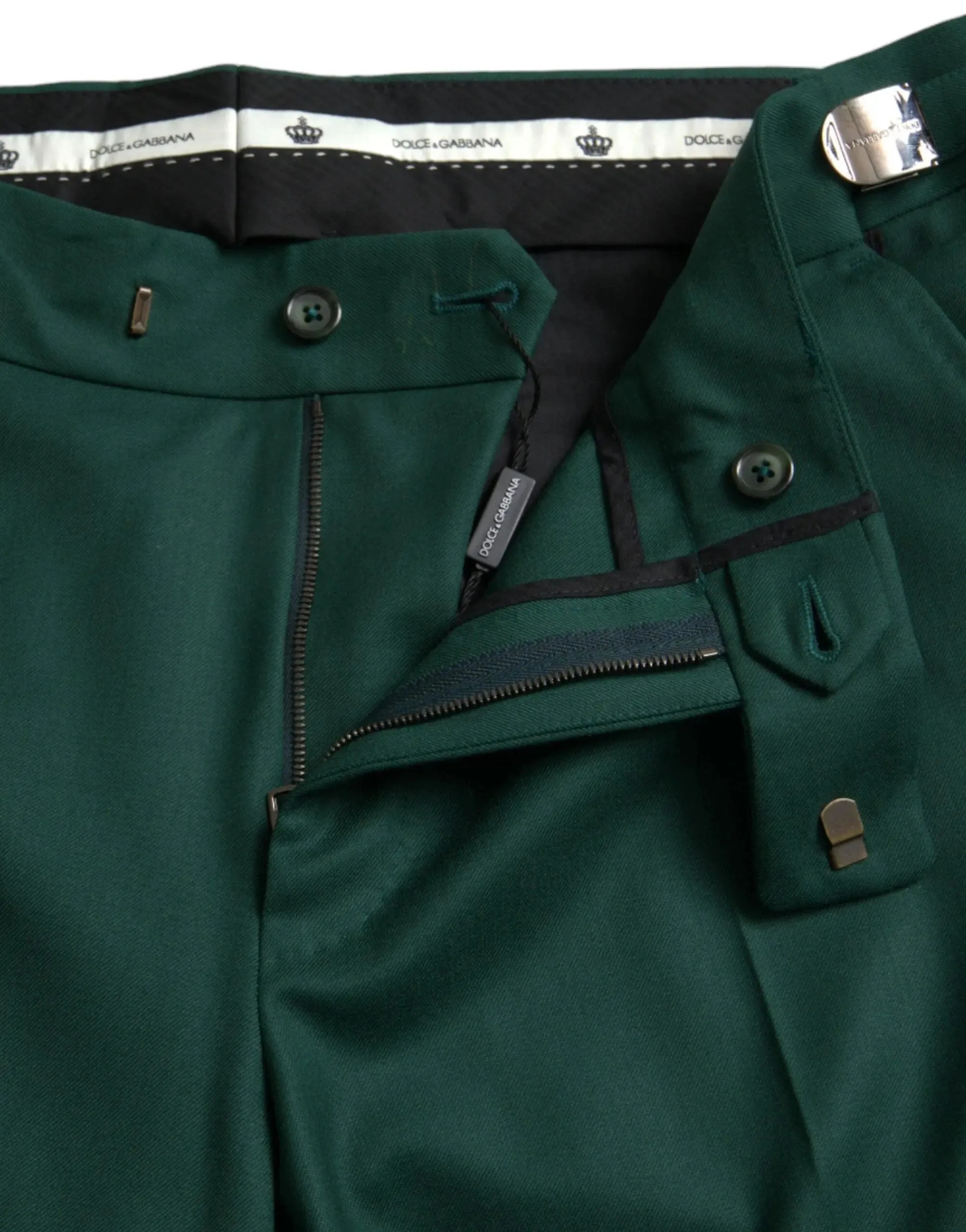 Dolce & Gabbana Green Wool Chino Pants