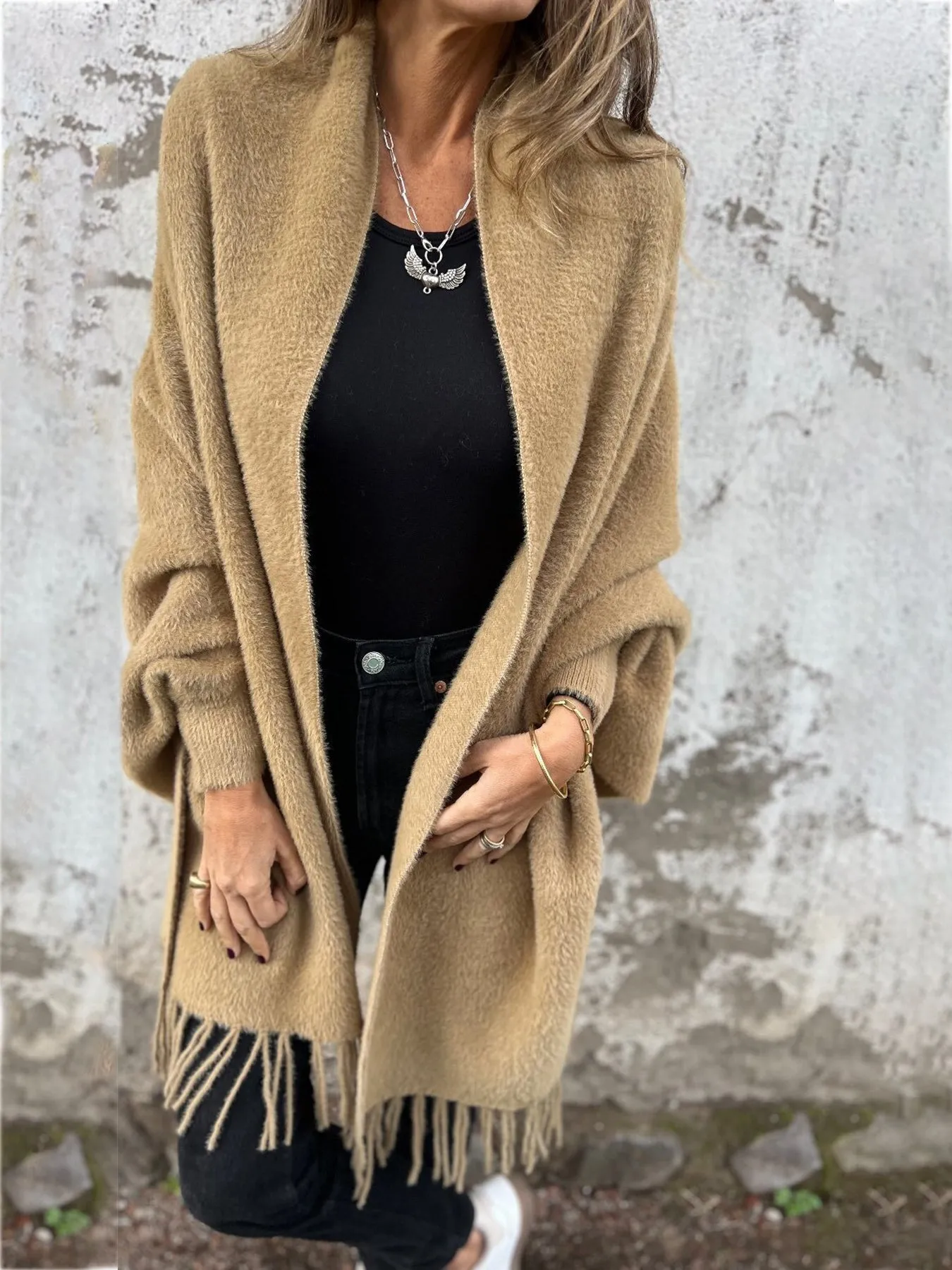 Elena | Elegant Wrap Sweater with Long Sleeves