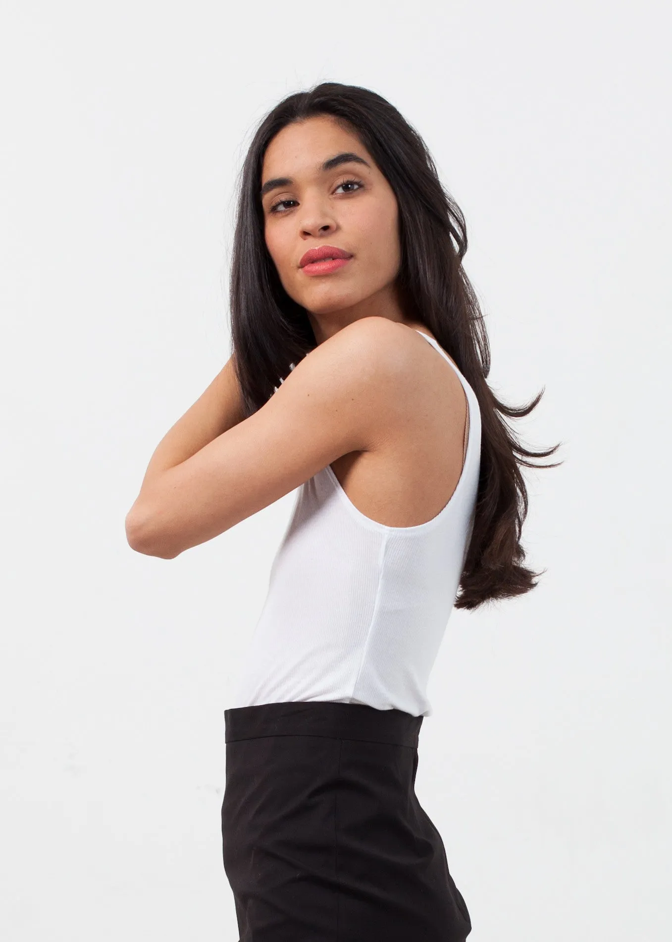 Feather Ribbed Tank - Fashionable Choice