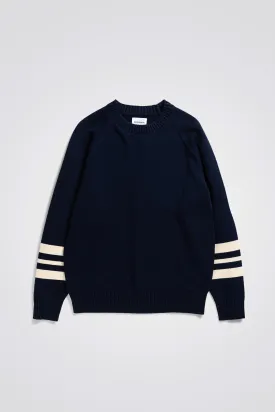 Fridolf Stripe Crew - Dark Navy