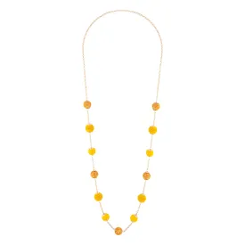 Gold Wrap Bead Station Necklace