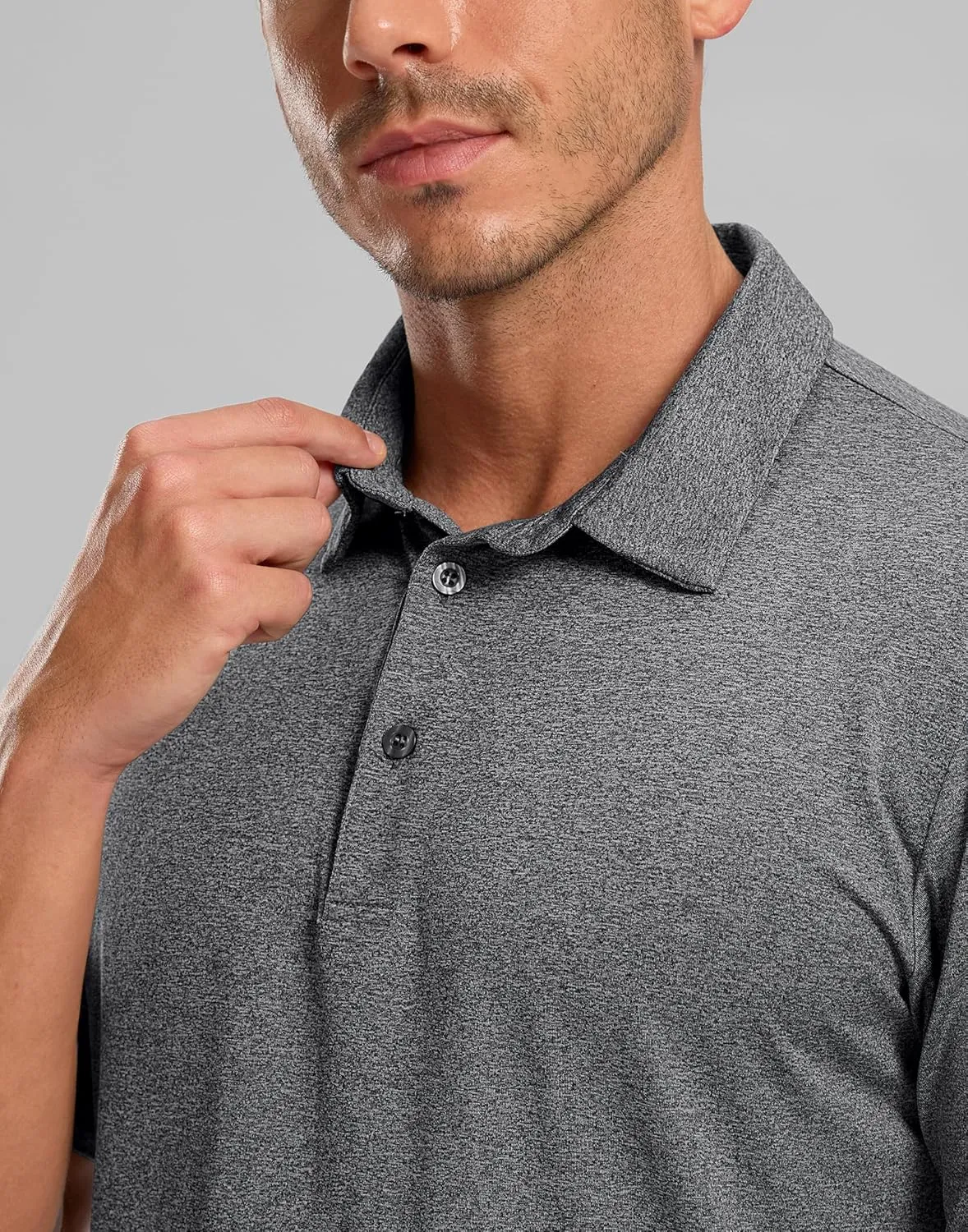 Golf Polo Shirts Short Sleeve Dry Fit Performance Moisture Wicking Collared Heather Polo Casual Athletic Business