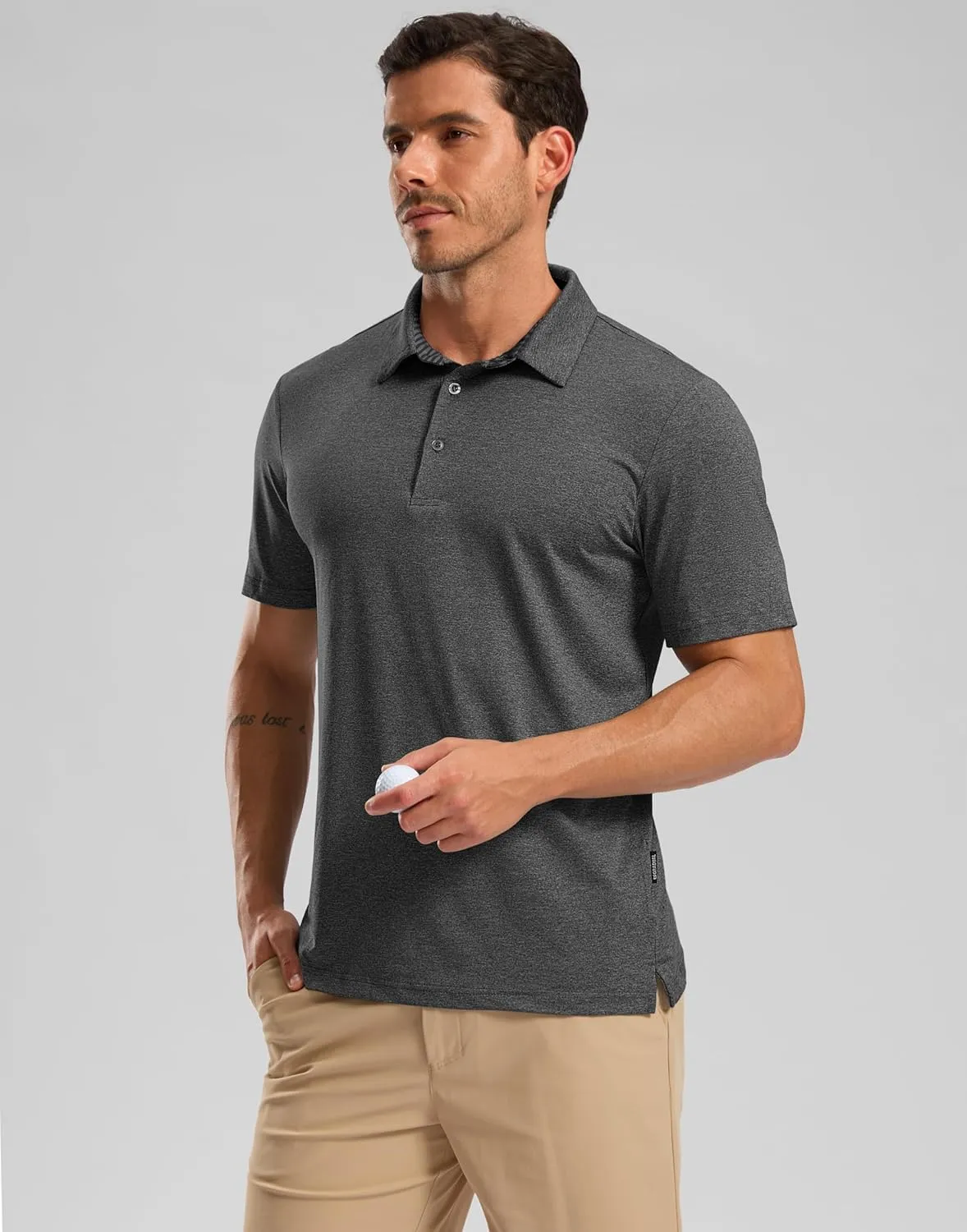 Golf Polo Shirts Short Sleeve Dry Fit Performance Moisture Wicking Collared Heather Polo Casual Athletic Business