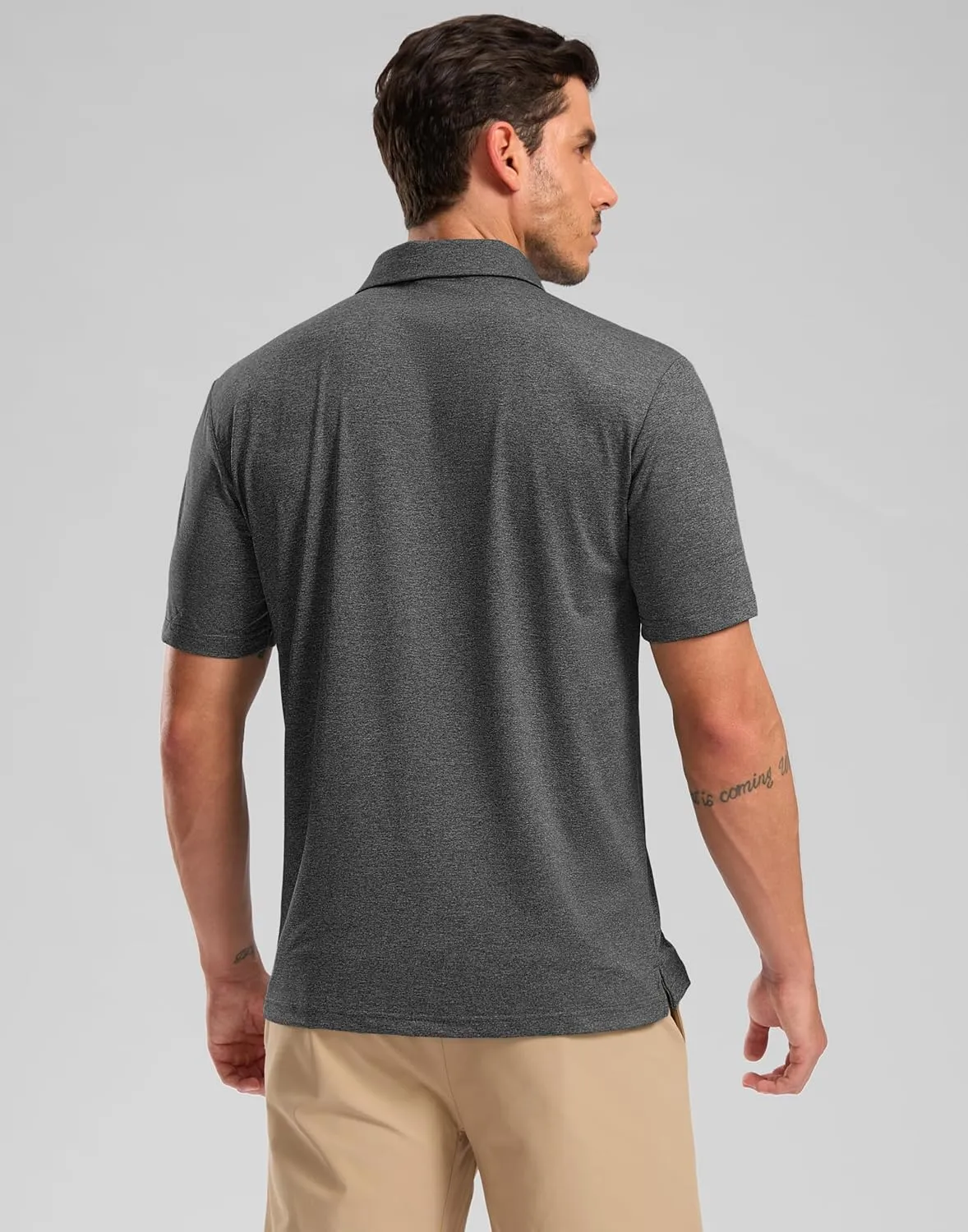 Golf Polo Shirts Short Sleeve Dry Fit Performance Moisture Wicking Collared Heather Polo Casual Athletic Business