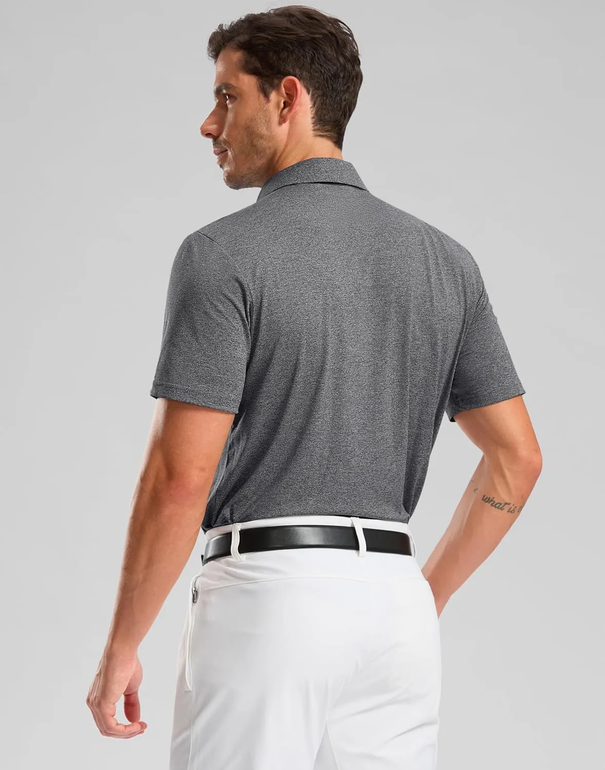 Golf Polo Shirts Short Sleeve Dry Fit Performance Moisture Wicking Collared Heather Polo Casual Athletic Business