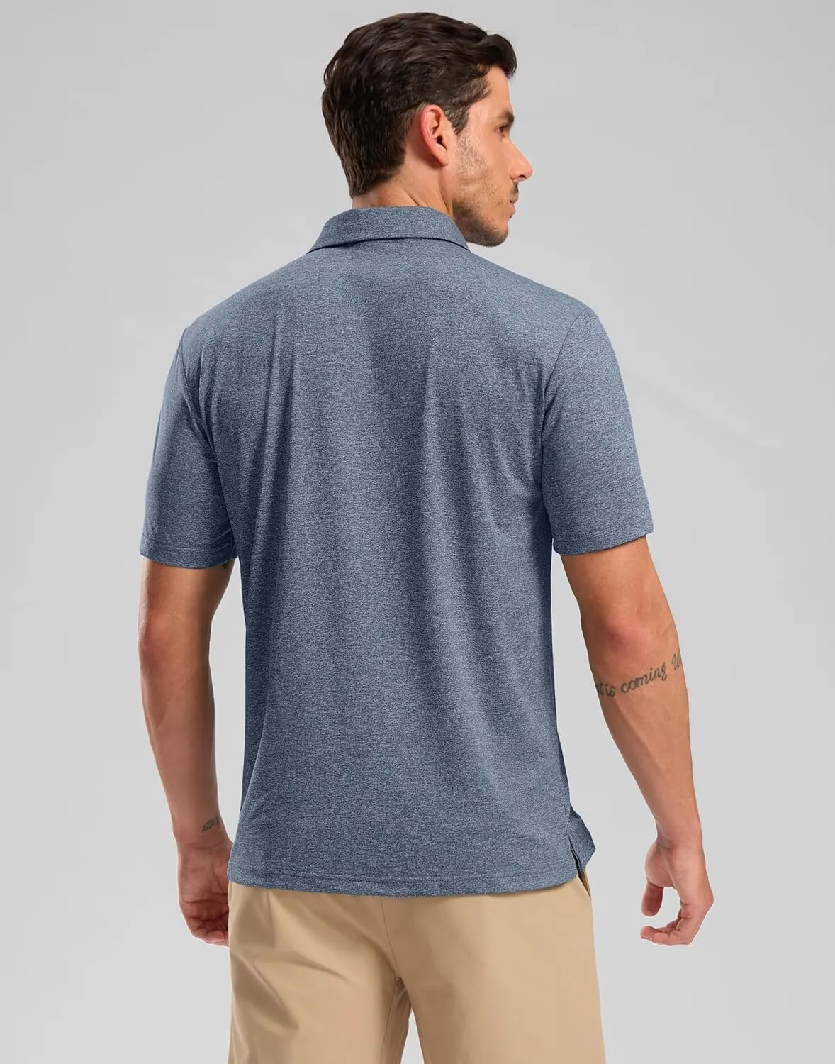 Golf Polo Shirts Short Sleeve Dry Fit Performance Moisture Wicking Collared Heather Polo Casual Athletic Business