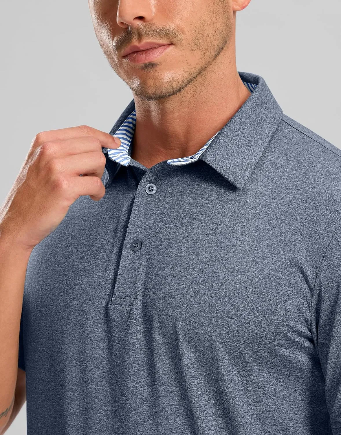 Golf Polo Shirts Short Sleeve Dry Fit Performance Moisture Wicking Collared Heather Polo Casual Athletic Business