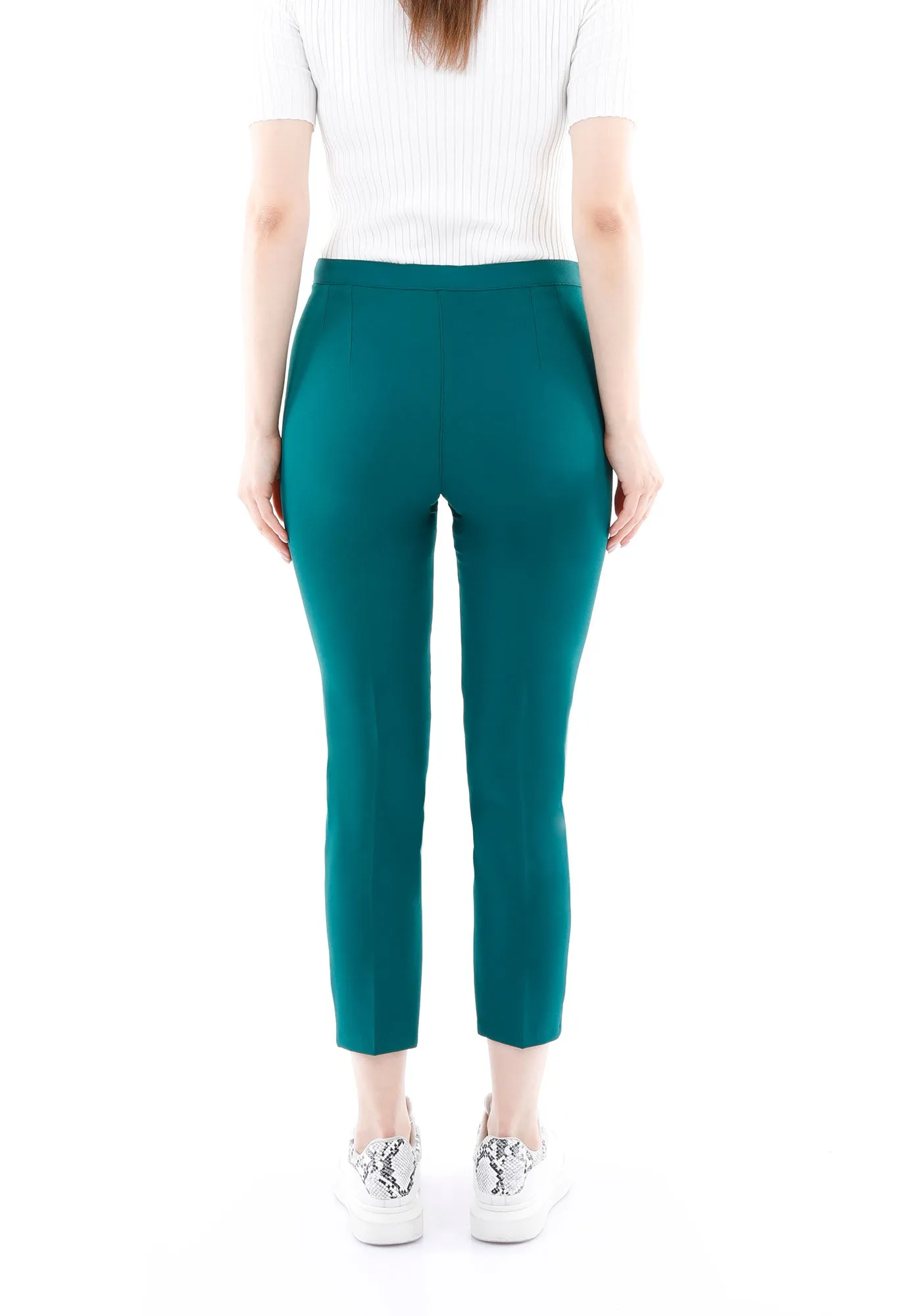 Green Ankle Length Skinny Pants