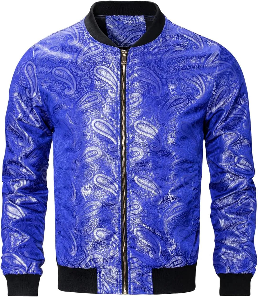 Hi-Tie Paisley Jackets for Men Lightweight Windbreaker Jacket Zipper Coat with Pockets