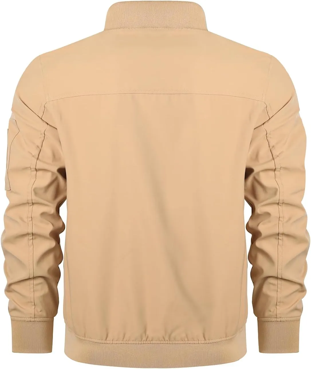 HOOD CREW Mens Bomber Jacket Lightweight Casual Stylish Spring Fall Windbreaker Zip Up Outwear Coat with Pockets