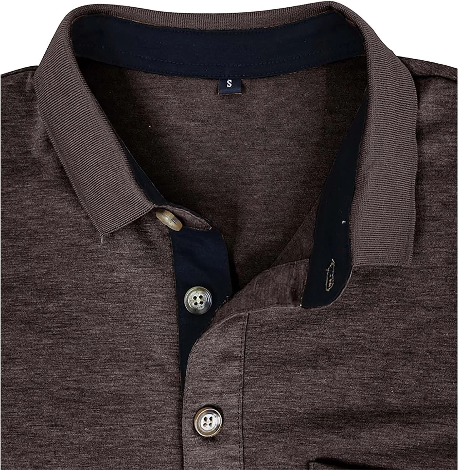 HXHYQKP Men's Polo Shirts Summer Short Sleeve Casual 3 Button T-Shirts Classic Basic Golf Work Tees Tops with Pocket