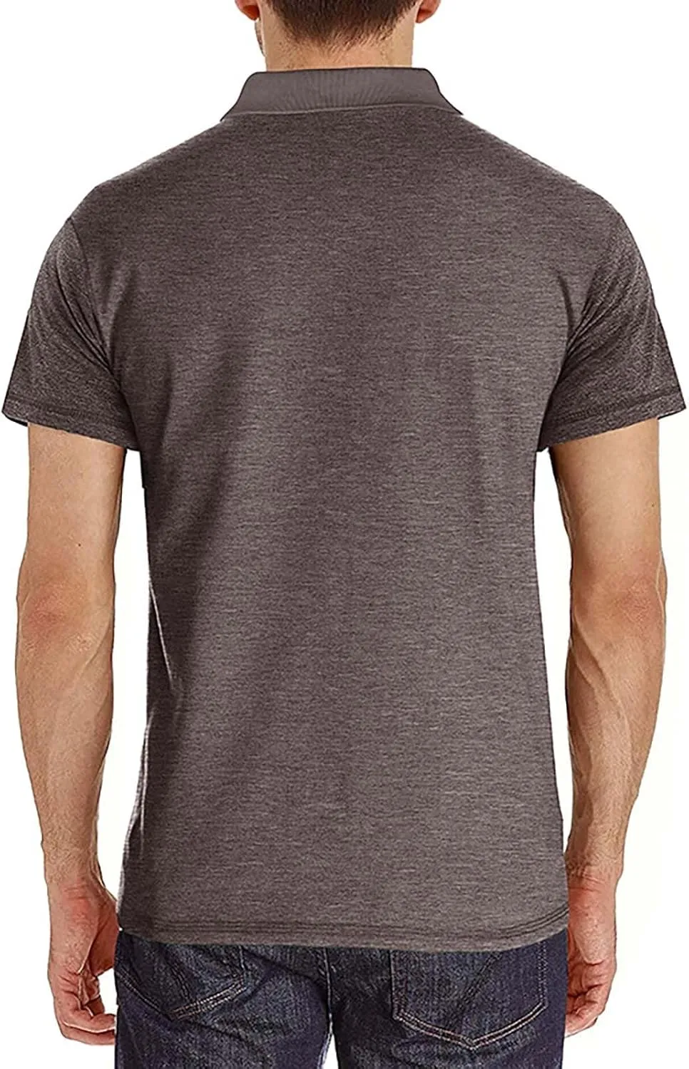 HXHYQKP Men's Polo Shirts Summer Short Sleeve Casual 3 Button T-Shirts Classic Basic Golf Work Tees Tops with Pocket