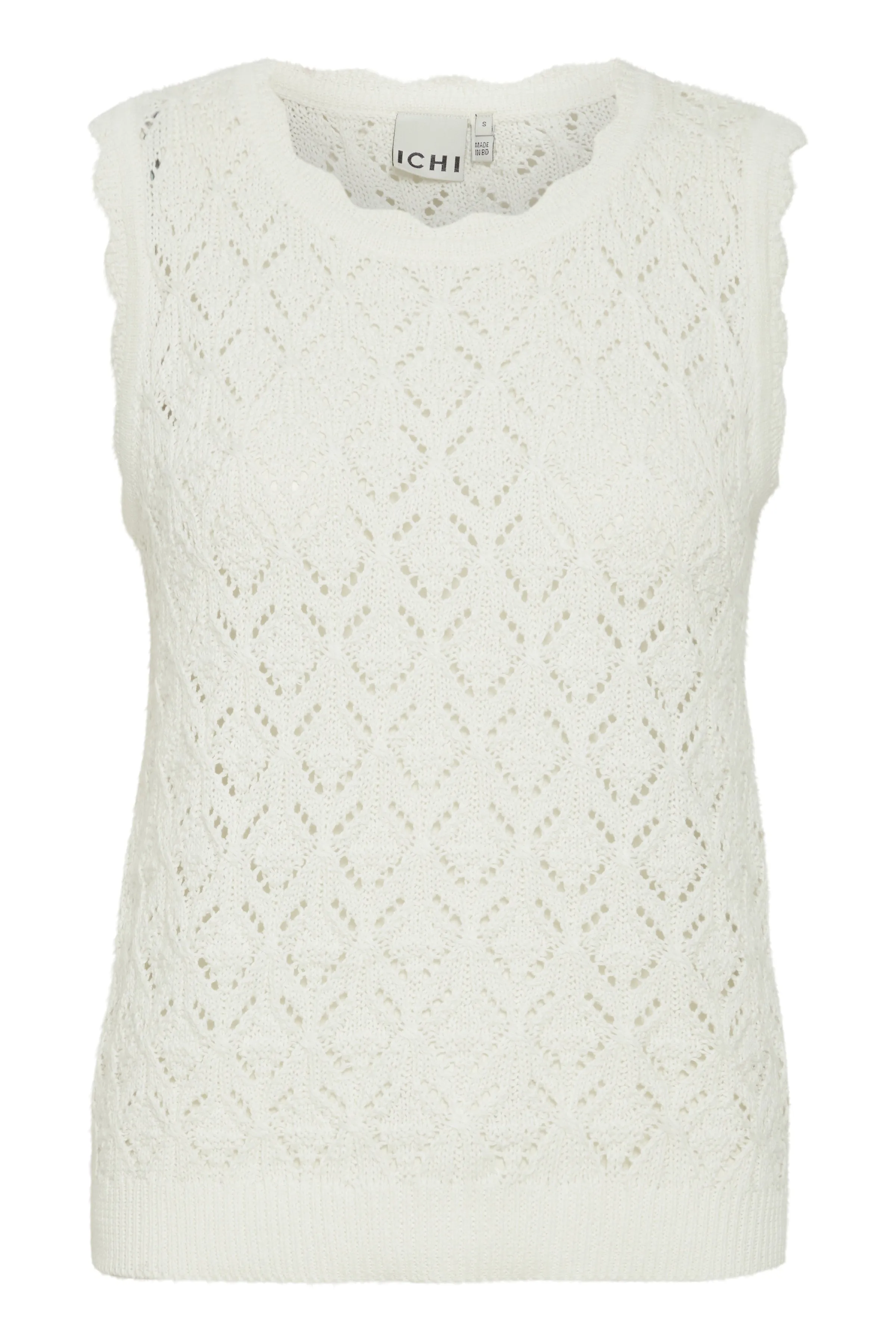 ICHI WOMEN'S BLANCA KNIT SWEATER VEST- CLOUD DANCER