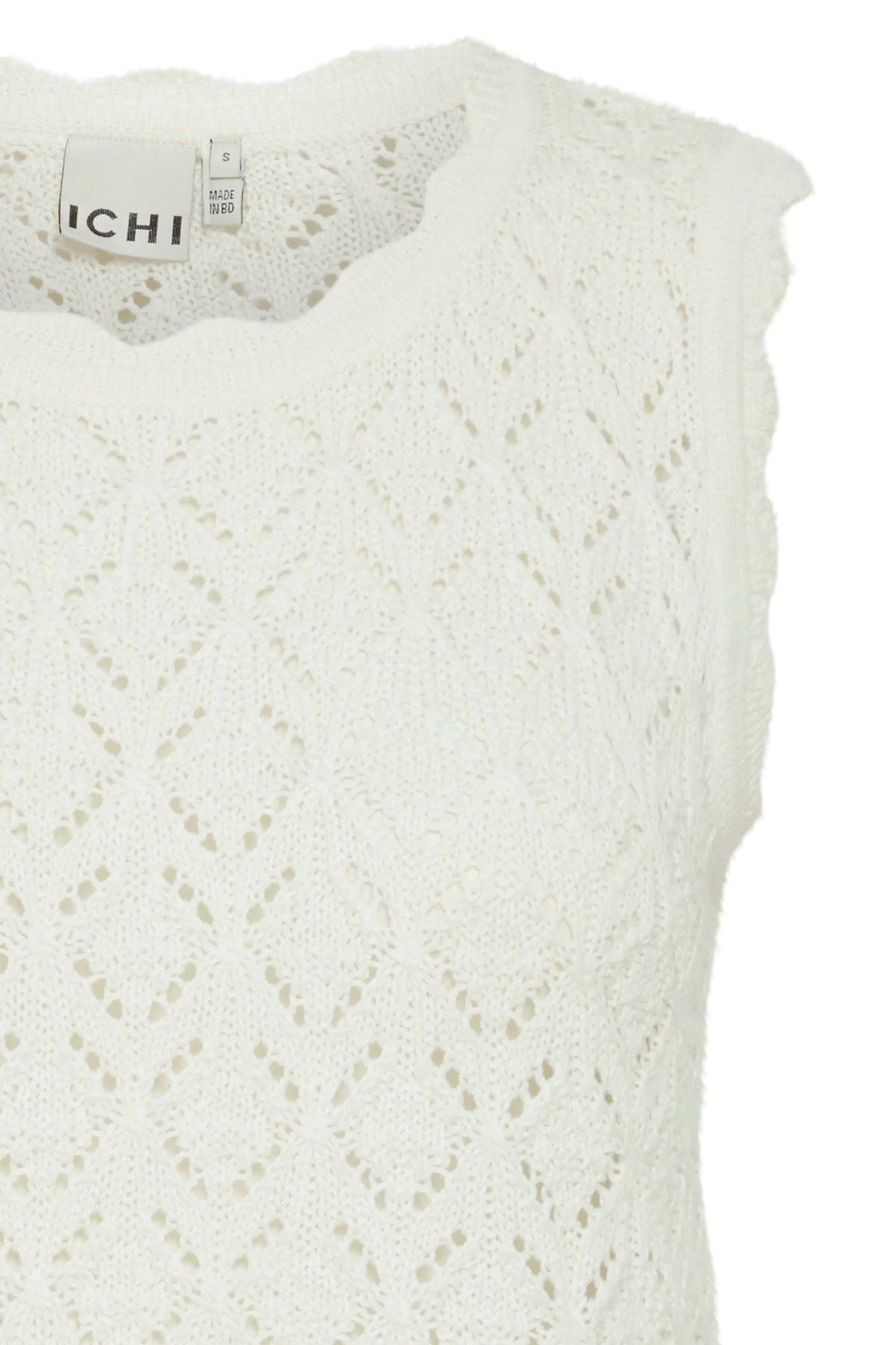 ICHI WOMEN'S BLANCA KNIT SWEATER VEST- CLOUD DANCER