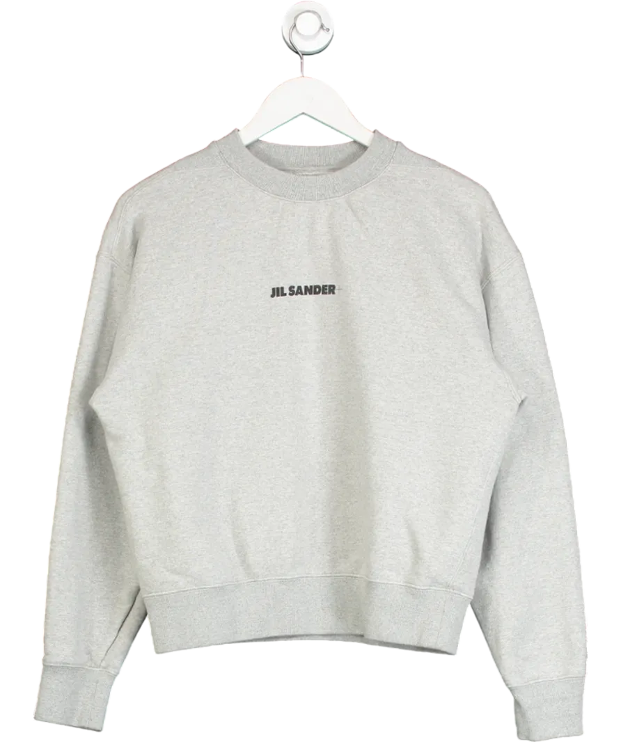 Jil Sander Grey Small Logo Sweatshirt UK XS