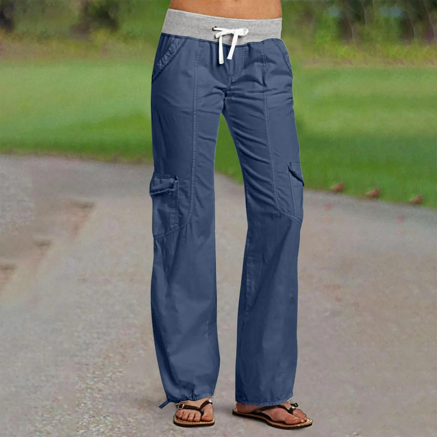 Low Rise Pants for Women, Cargo Pants Women, Casual, Drawstring, Straight Leg, Hiking Pants, Y2k, Trendy Trousers
