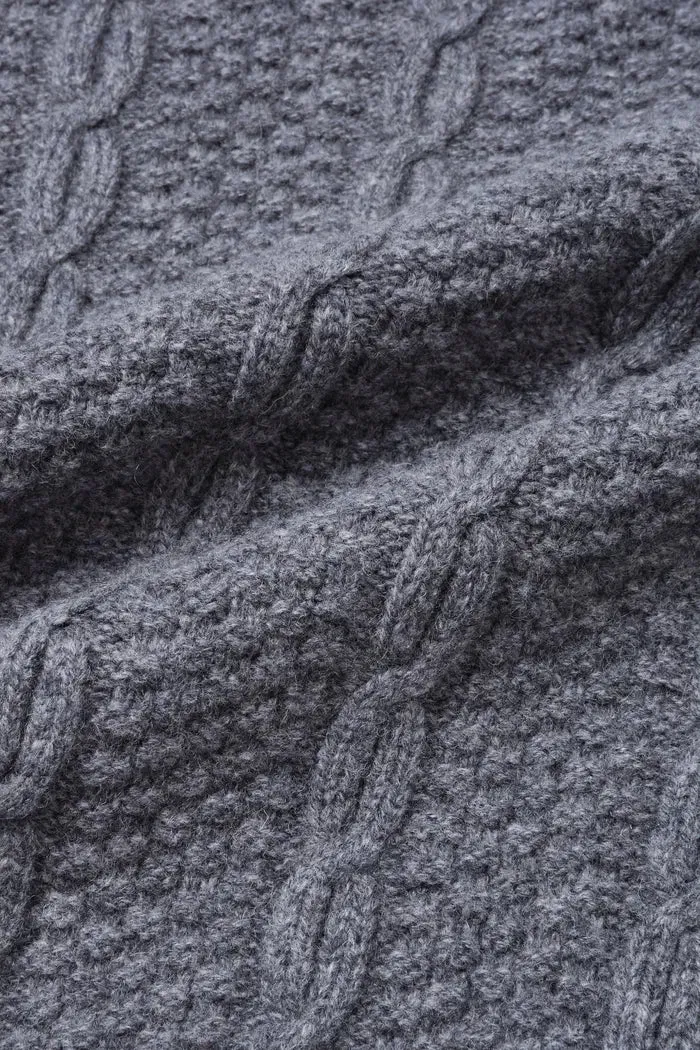 Magdalena Detachable Collar Cardigan in Wool Knit