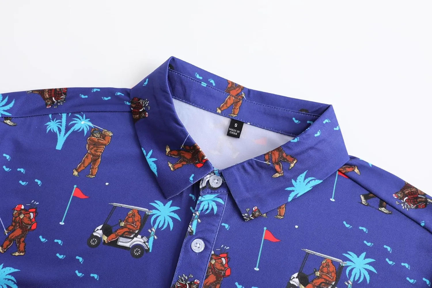 Mens Golf Polo Shirts Short Sleeve Dry Fit Performance Moisture Wicking Casual Funny Golf Polo Shirts for Men