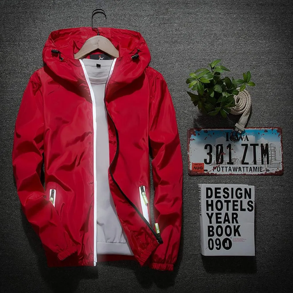 Men's Jackets Lightweight Rain Jacket Windbreaker Shell Raincoat With Hood For Golf Hiking Travel, M-7XL