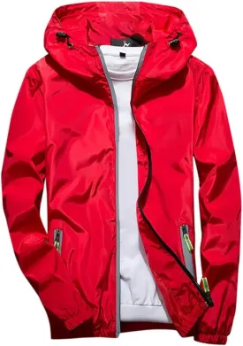 Men's Jackets Lightweight Rain Jacket Windbreaker Shell Raincoat With Hood For Golf Hiking Travel, M-7XL