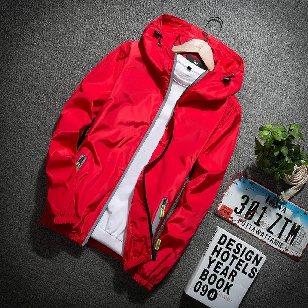Men's Jackets Lightweight Rain Jacket Windbreaker Shell Raincoat With Hood For Golf Hiking Travel, M-7XL