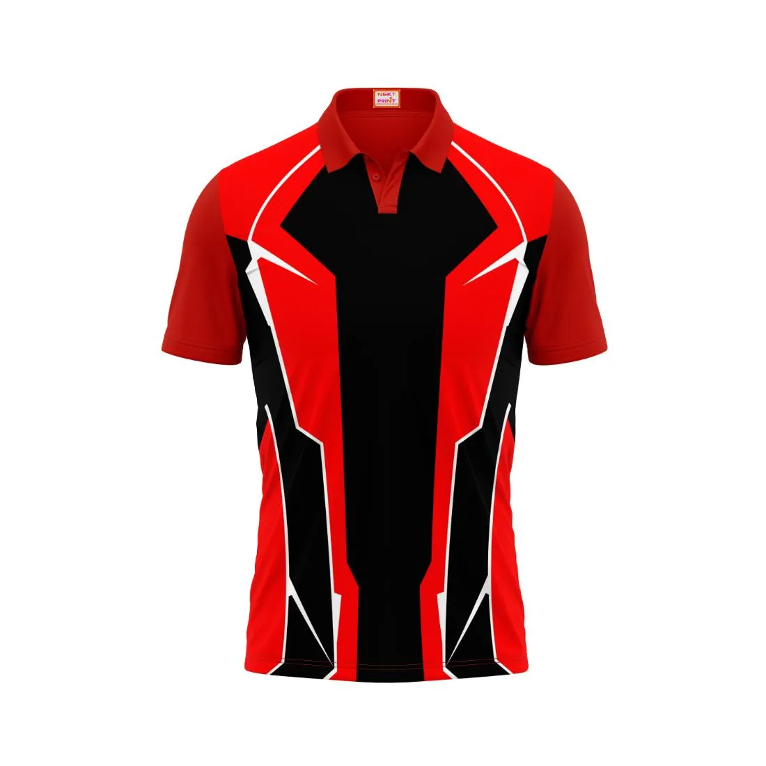 Next Print Customized Polo Neck Red Jersey NPTS10