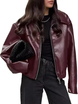NIFTRIRY Women Leather Jackets Oversized Faux Motorcycle Jacket Coat Fall Outfits Fashion Clothes 2025